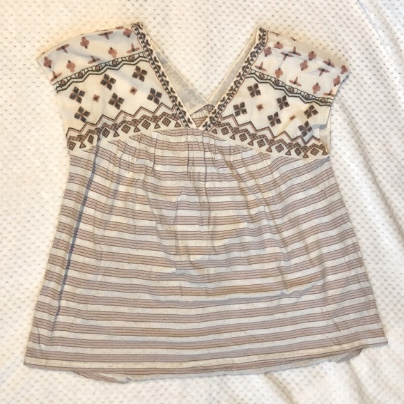 Lucky Brand Embroidered Striped Blouse - Picture 4 of 4